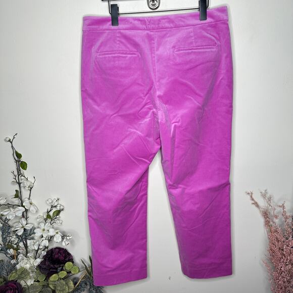J. CREW Kate Straight-Leg Pant in Stretch Velvet Pink Purple Sz 14 {A37} - Picture 4 of 7